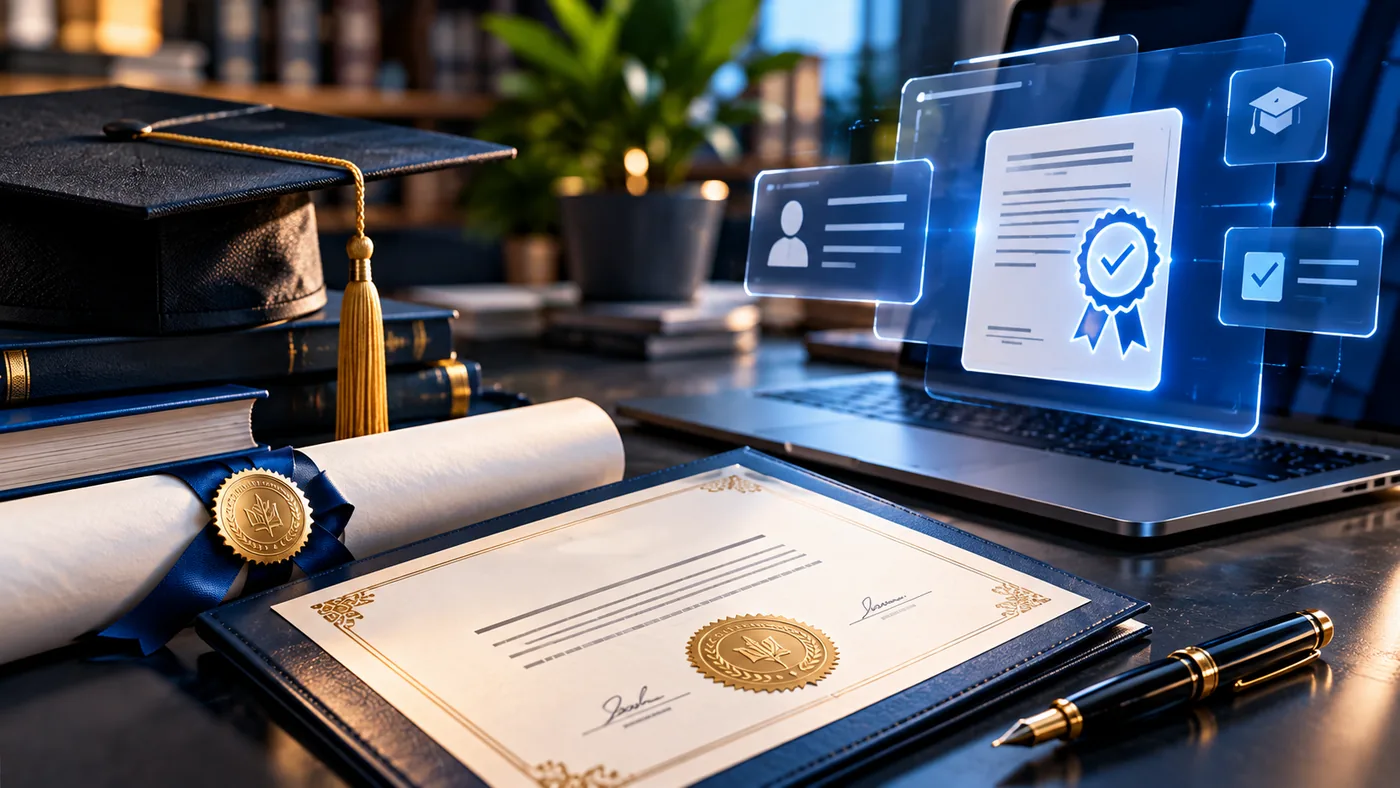 Academic credentials and digital verification technology